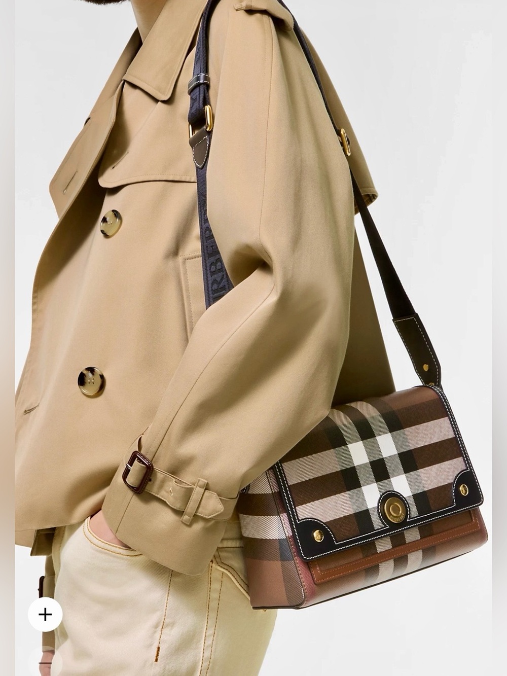 Burberry Note Crossbody Bag in Dark Birch Brown